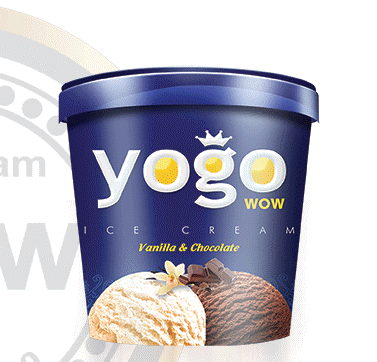 Cup of vanilla-flavored ice cream and chocolate covered with nuts and pieces of delicious Sudanese